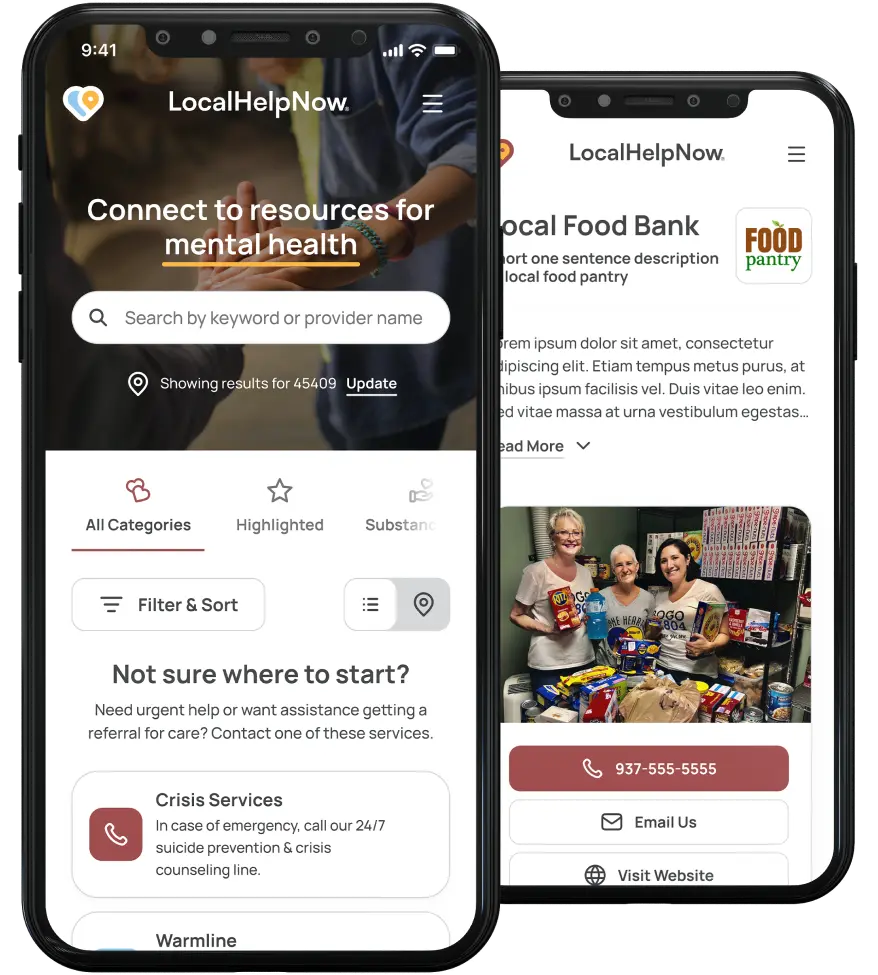 example of local help now homepage